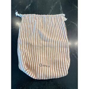 Quince Terracotta stripe linen drawstring KING bag.